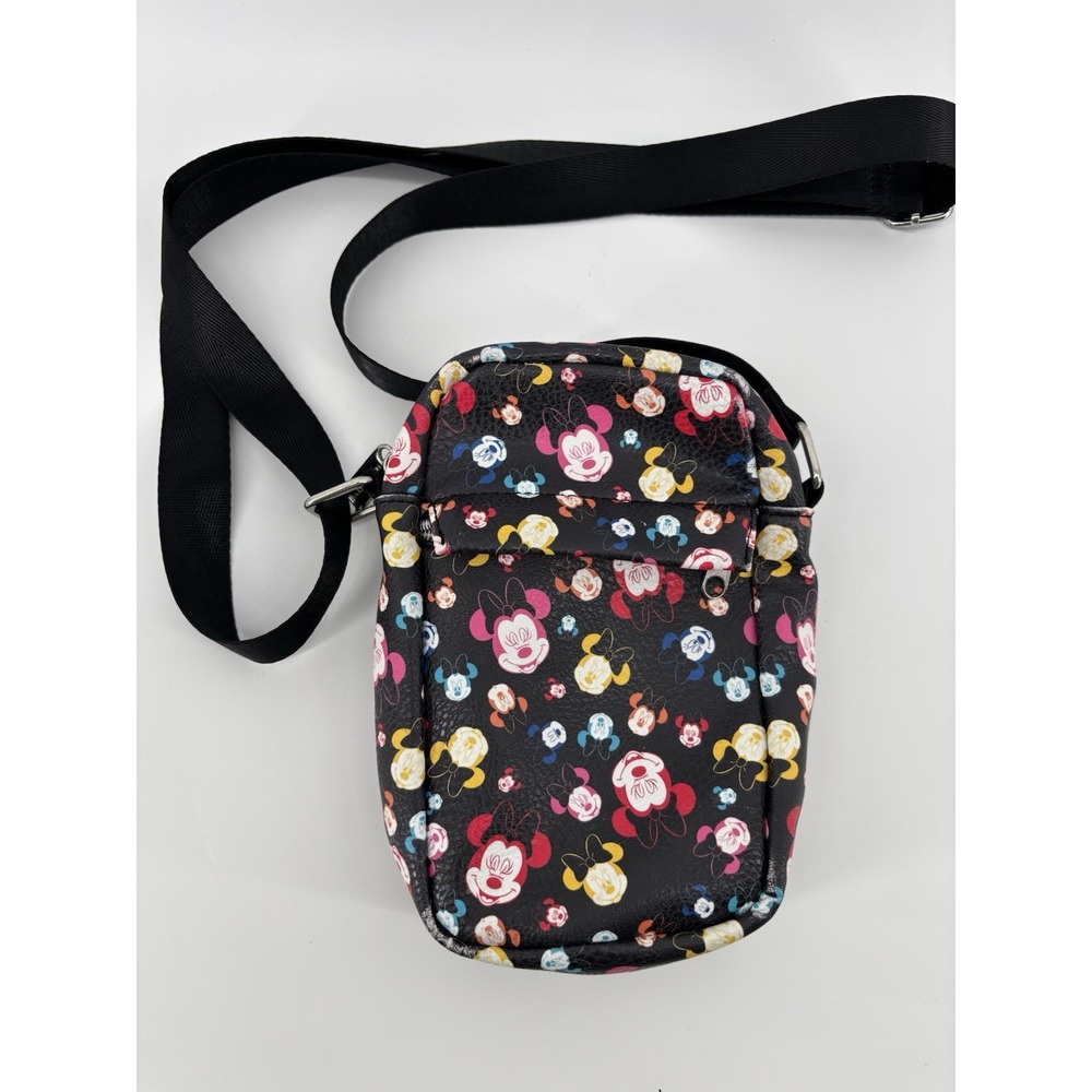 Buckle-Down Disney Minnie Mouse Black Multicolor Small Crossbody Bag